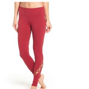 alo yoga red cranberry full length leggings